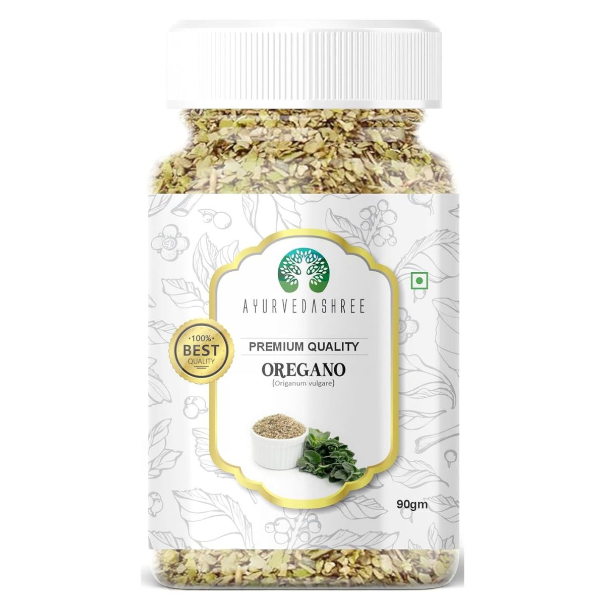Ayurvedashree Oregano Leaves Dried 90Gm Pet Jar ~ All Natural | Vegan