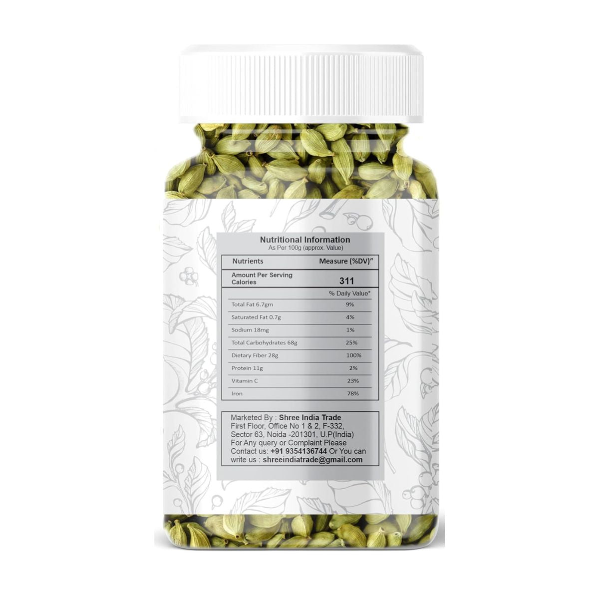 Ayurvedashree Green Cardamom Whole Pods, Hari Elaichi (Elettaria Cardamomum) - 100G| Vegan, Non-Gmo & Gluten Free |
