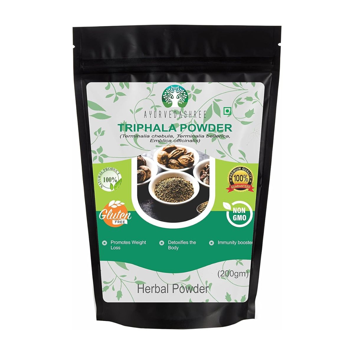 Ayurvedashree Triphala Powder 200 Gm | Formula Of Amla, Haritaki & Bibhitaki | Supports Daily Detoxifying, Cleansing & Rejuvenation