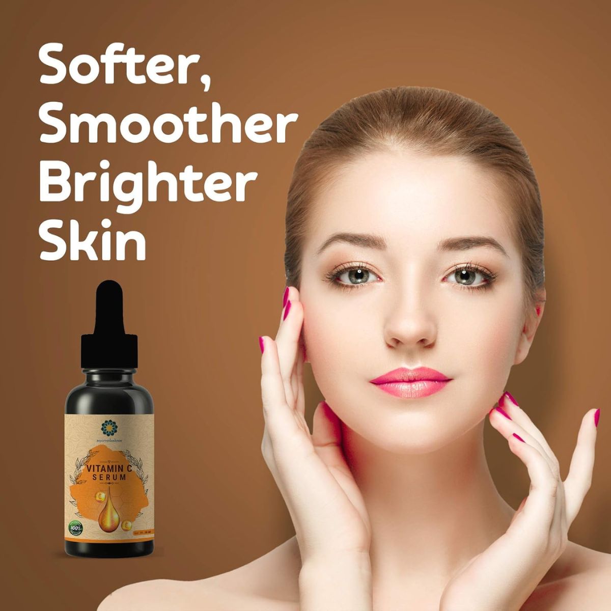 Ayurvedashree Vitamin C Serum 30 Ml With Hyaluronic Acid, Aloevera Extract & Grapeseed Extract.