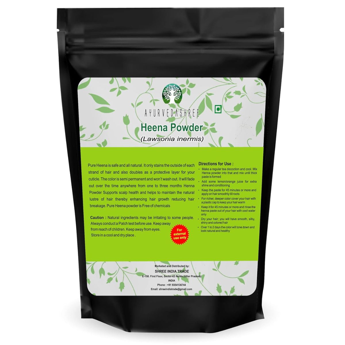 Ayurvedashree Natural & Pure Henna Powder (Lawsonia Inermis) 200 Gm | Red Henna Hair Color | Triple Sifted | No Chemical Or Additives