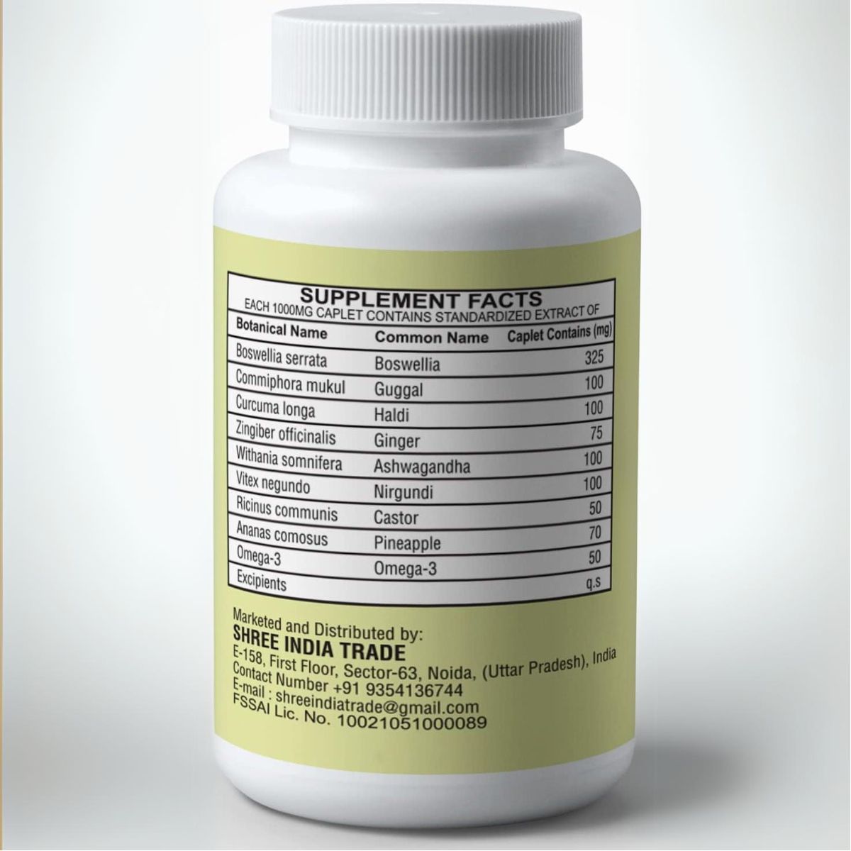 Ayurvedashree Ortho Vatika 60 Caplets | Ortho Herb | Orthoherb | Boswellia Serrata Herb | 60 Caplets Of 1000 Mg