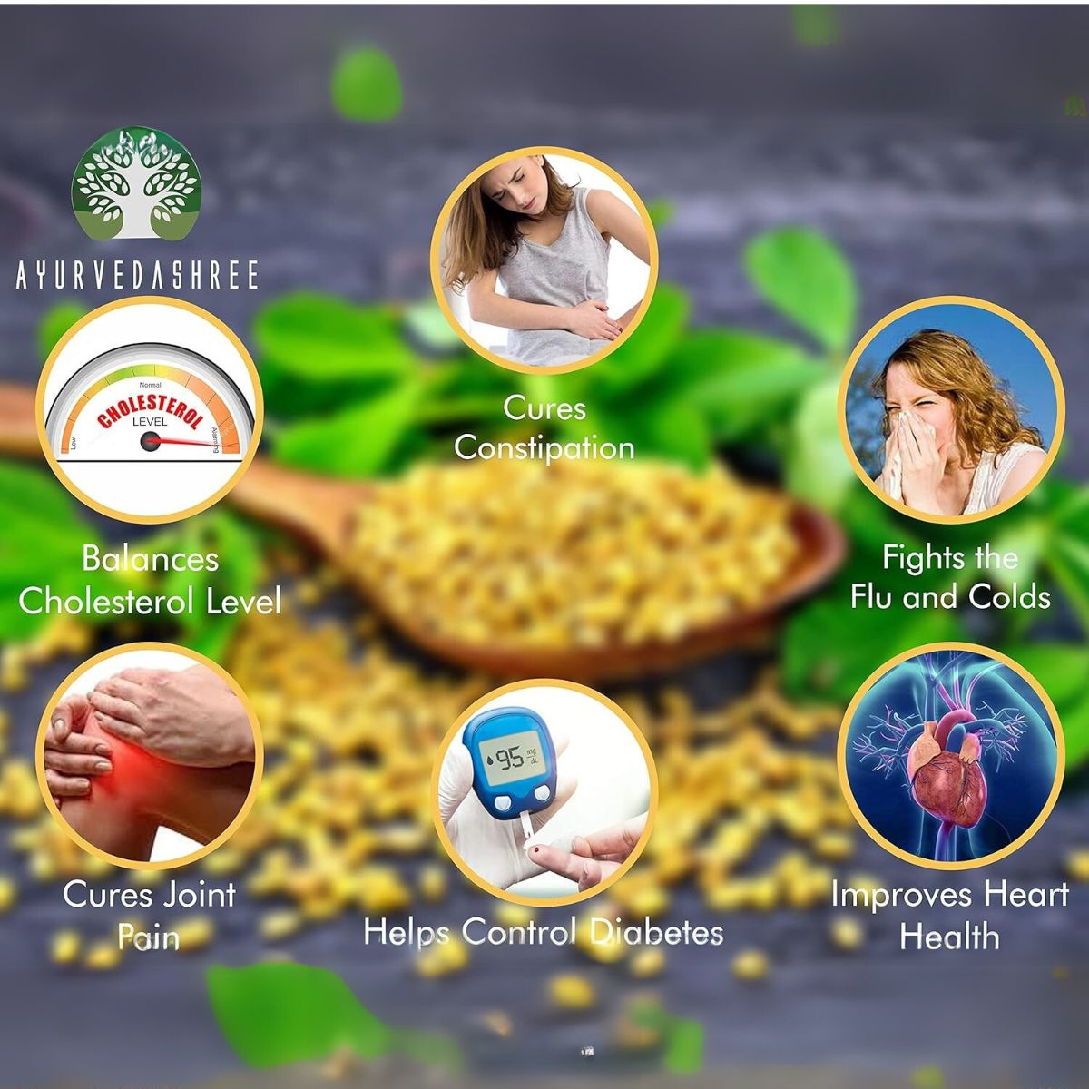 Ayurvedashree Fenugreek Seeds Powder 200 Gm I Trigonella Foenum-Graecum Sd. | Methi Powder