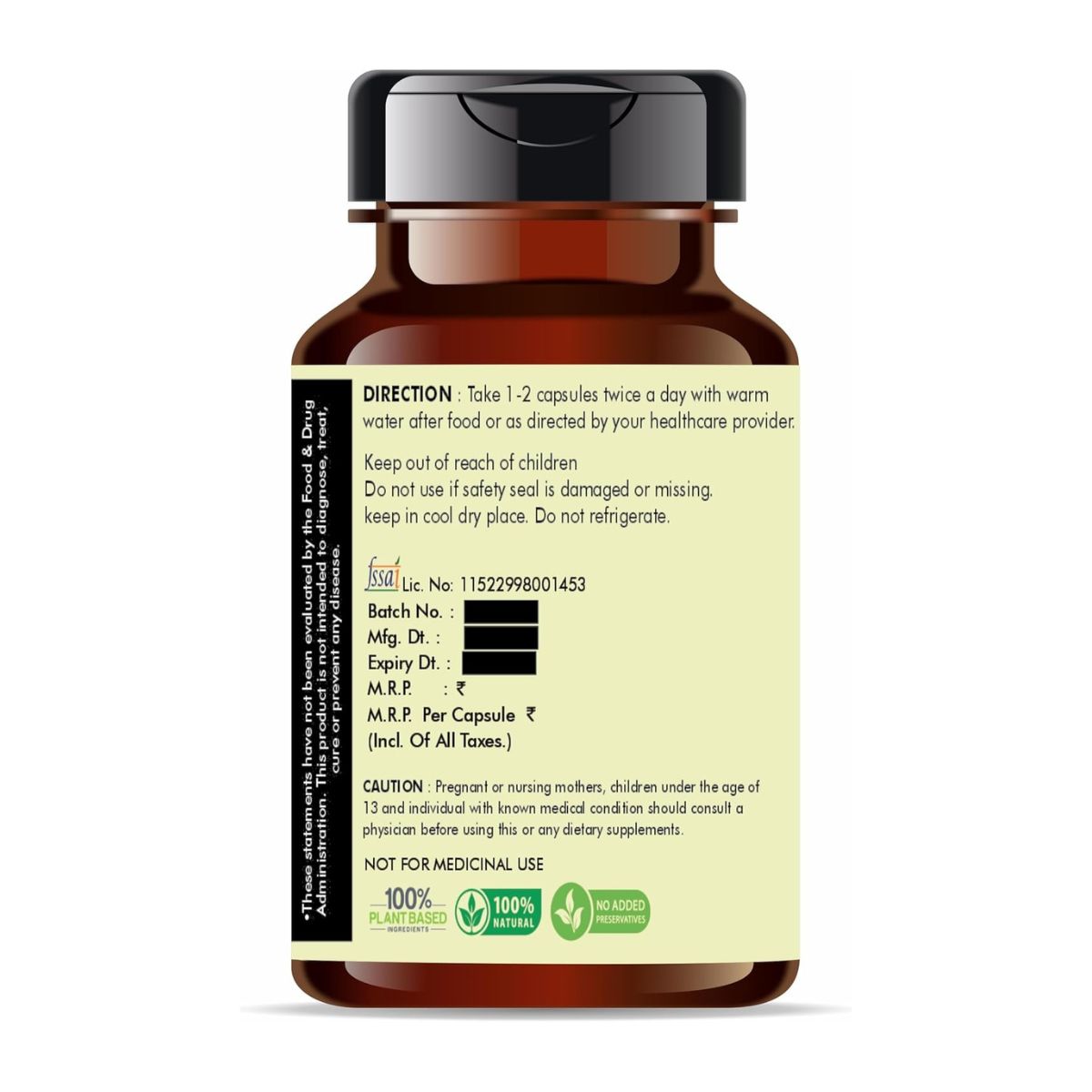 Ayurvedashree Shatavari Extract 500Mg - 60 Vegetarian Capsules | Asparagus Racemosus |