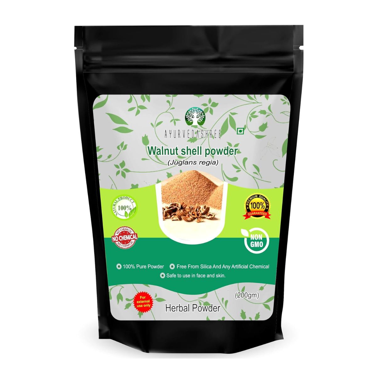Ayurvedashree Walnut Shell Powder For Scrub Formulation 200 Gm | No Silica And Any Artificial Additives