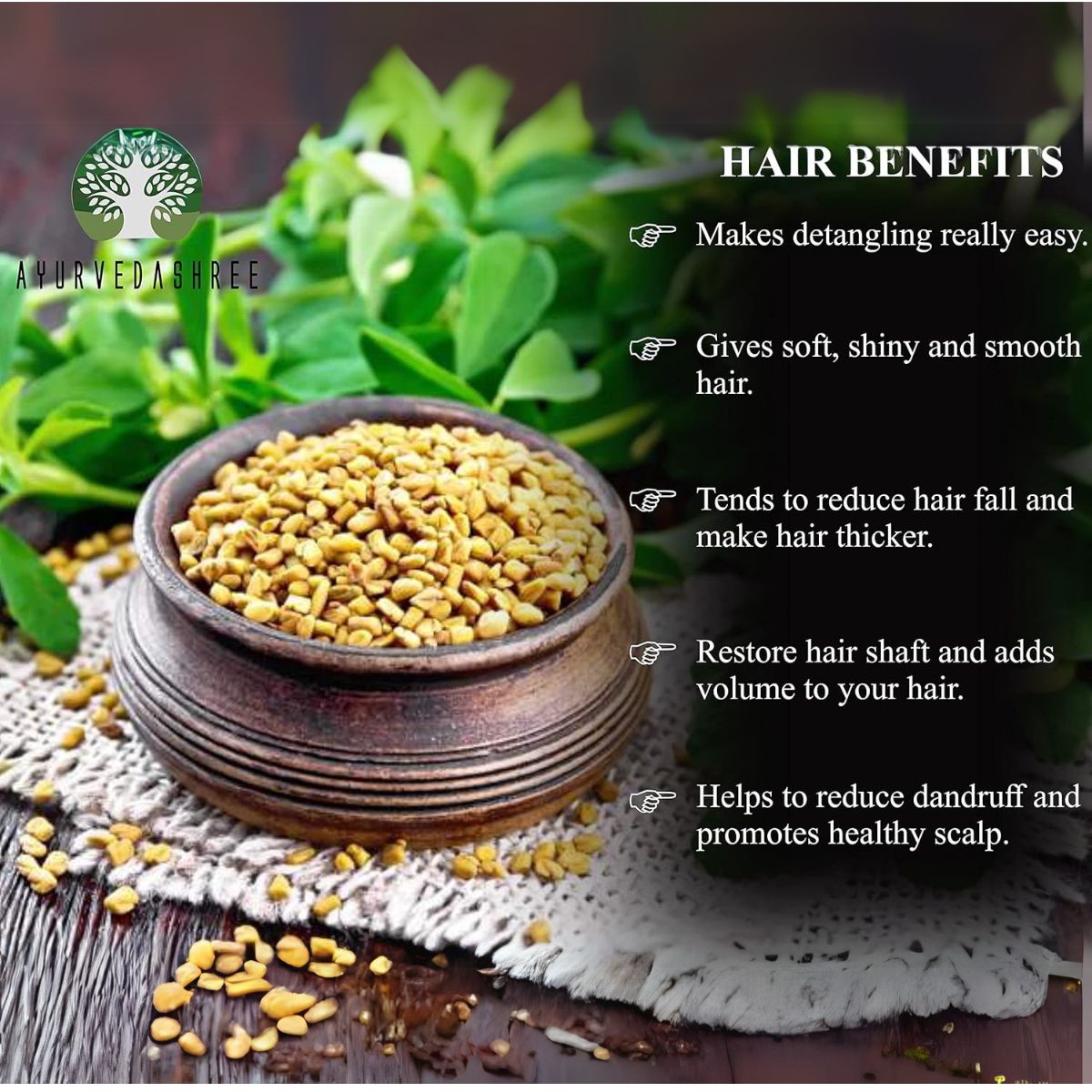 Ayurvedashree Fenugreek Seeds Powder 200 Gm I Trigonella Foenum-Graecum Sd. | Methi Powder