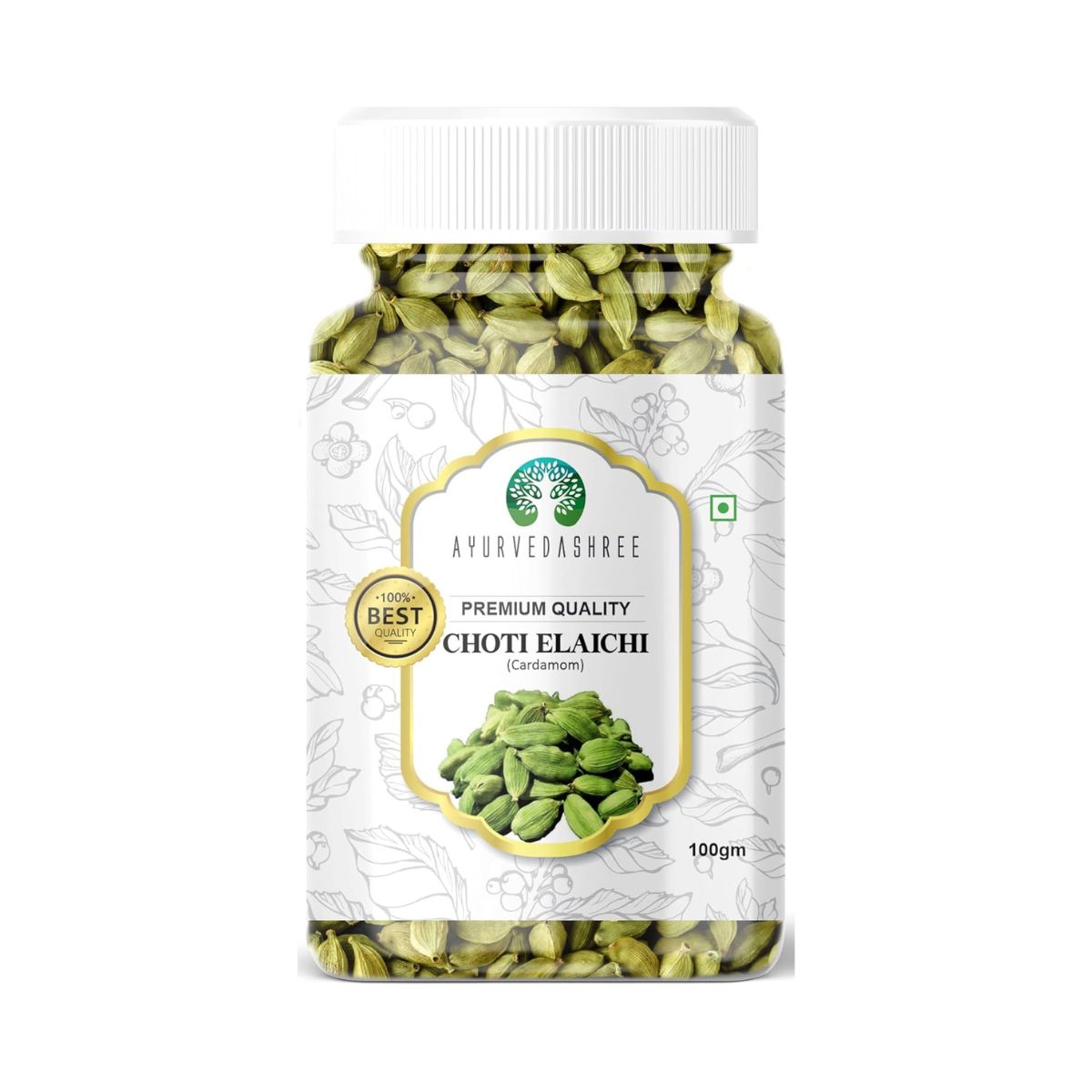 Ayurvedashree Green Cardamom Whole Pods, Hari Elaichi (Elettaria Cardamomum) - 100G| Vegan, Non-Gmo & Gluten Free |