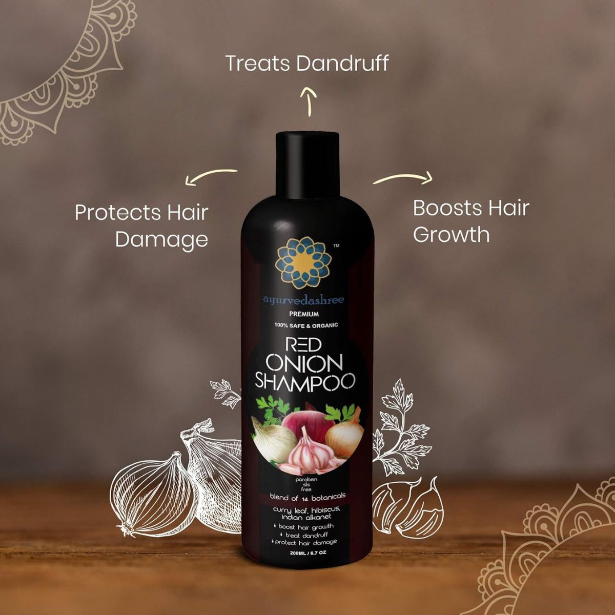 Red Onion Hair Growth & Hair Fall Control Shampoo 200Ml - Sls And Paraben Free - 100% Safe & Premium- All Hair Type