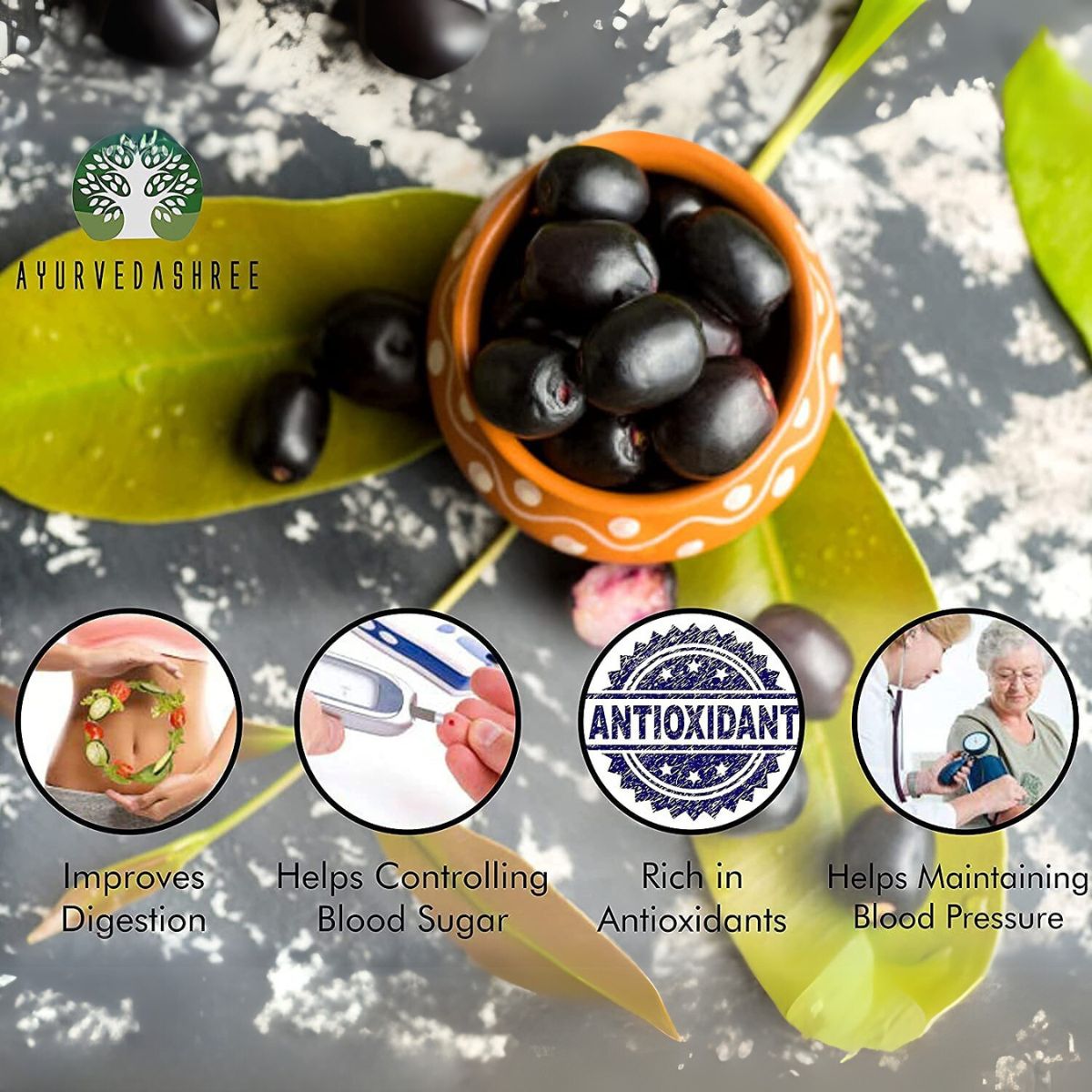 Ayurvedashree Jamun Seed Powder 200 Gm I Eugenia Jambolana I Indian Blackberry I Non Gmo I Vegan