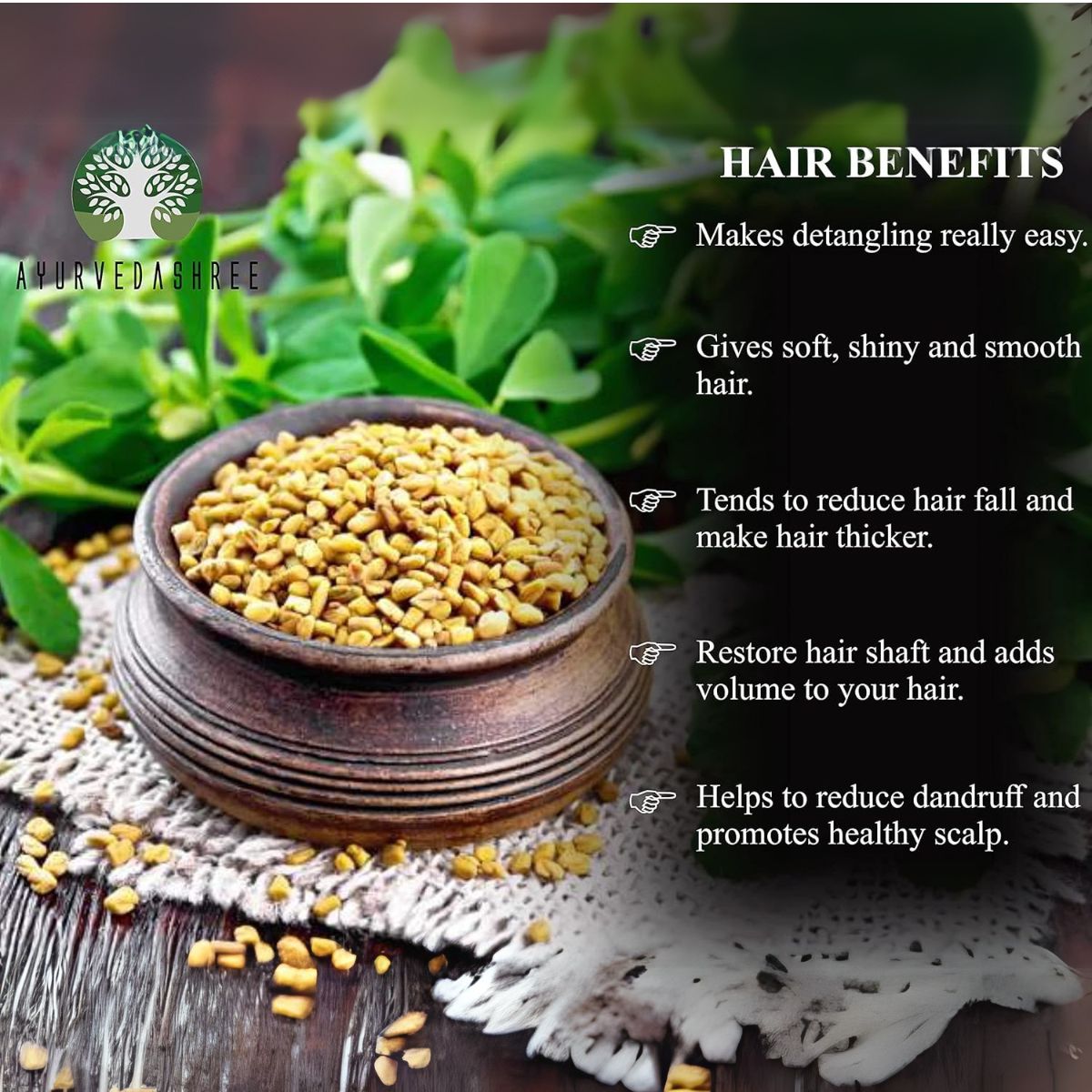 Ayurvedashree Fenugreek Seeds Powder 200 Gm I Trigonella Foenum-Graecum Sd. | Methi Powder
