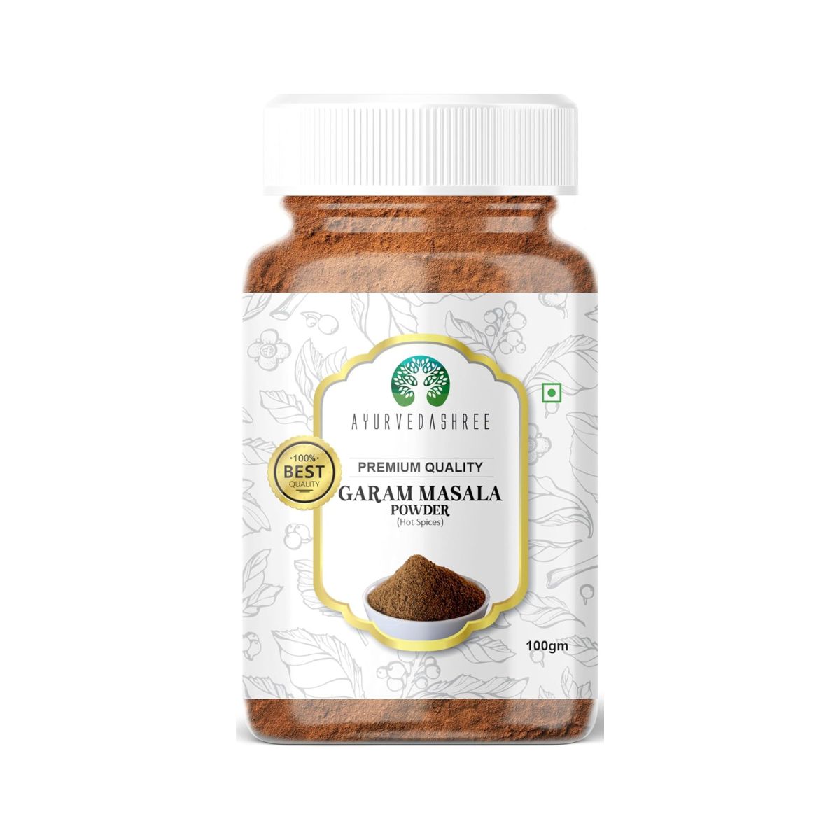 Ayurvedashree Garam Masala Powder (Indian 11-Spice Blend) 100Gm Pet Jar | All Natural | Salt-Free | Vegan