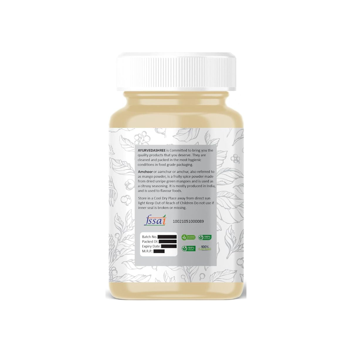 Ayurvedashree Amchoor Powder 100G All Natural | Salt Free | Vegan