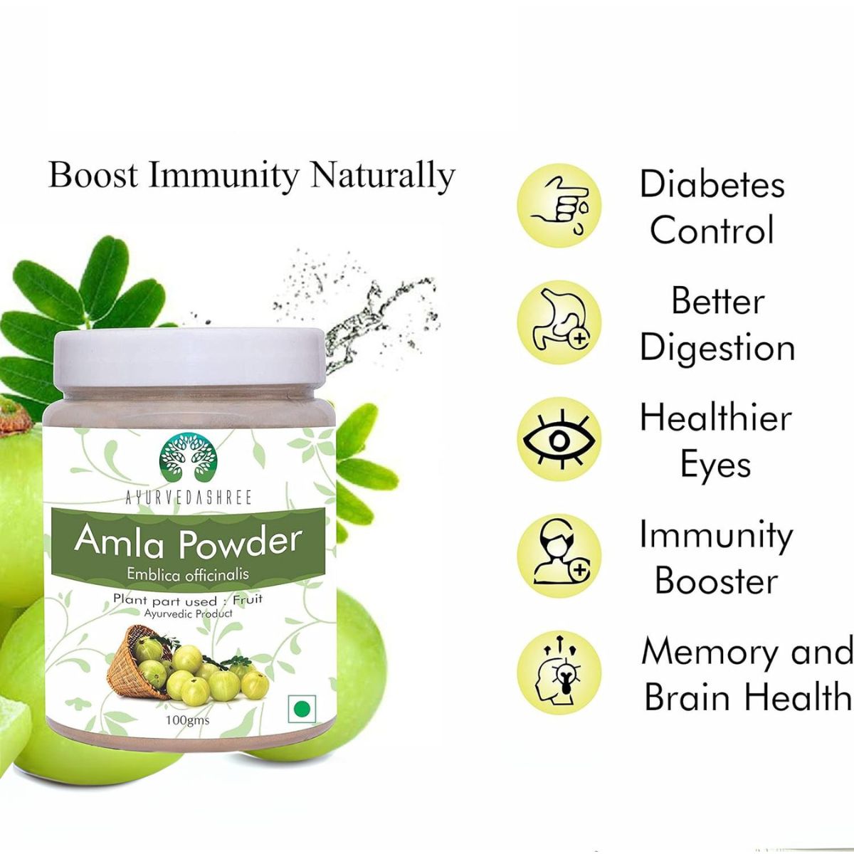 Ayurvedashree Amla Fruit Powder (Amalaki) 100 Gm | Raw And Non Gmo | Rich In Antioxidant Vitamin C | Vegan