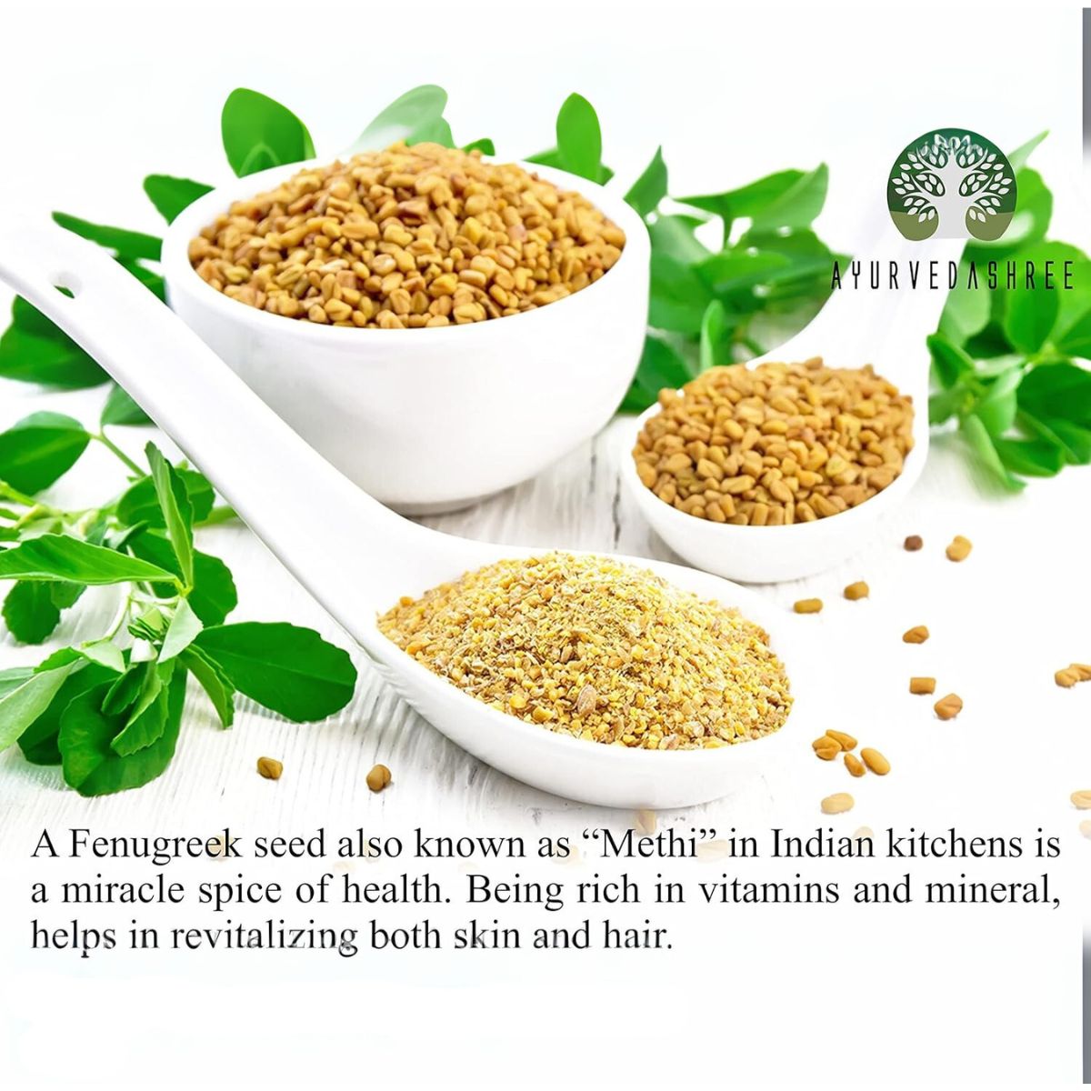 Ayurvedashree Fenugreek Seeds Powder 200 Gm I Trigonella Foenum-Graecum Sd. | Methi Powder