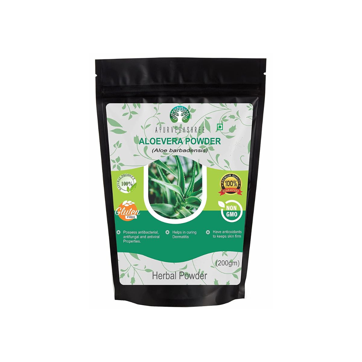 Ayurvedashree Aloe Vera Leaf Powder 200 Gram - 100% Pure & Naturally Cultivated Aloevera Powder
