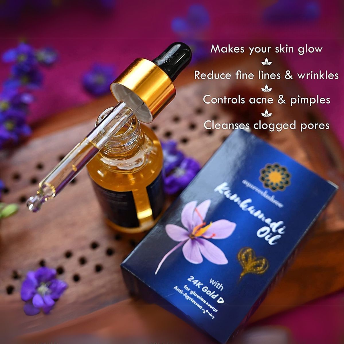 Ayurvedashree Kumkumadi Oil 30 Ml With 24K Gold Flakes