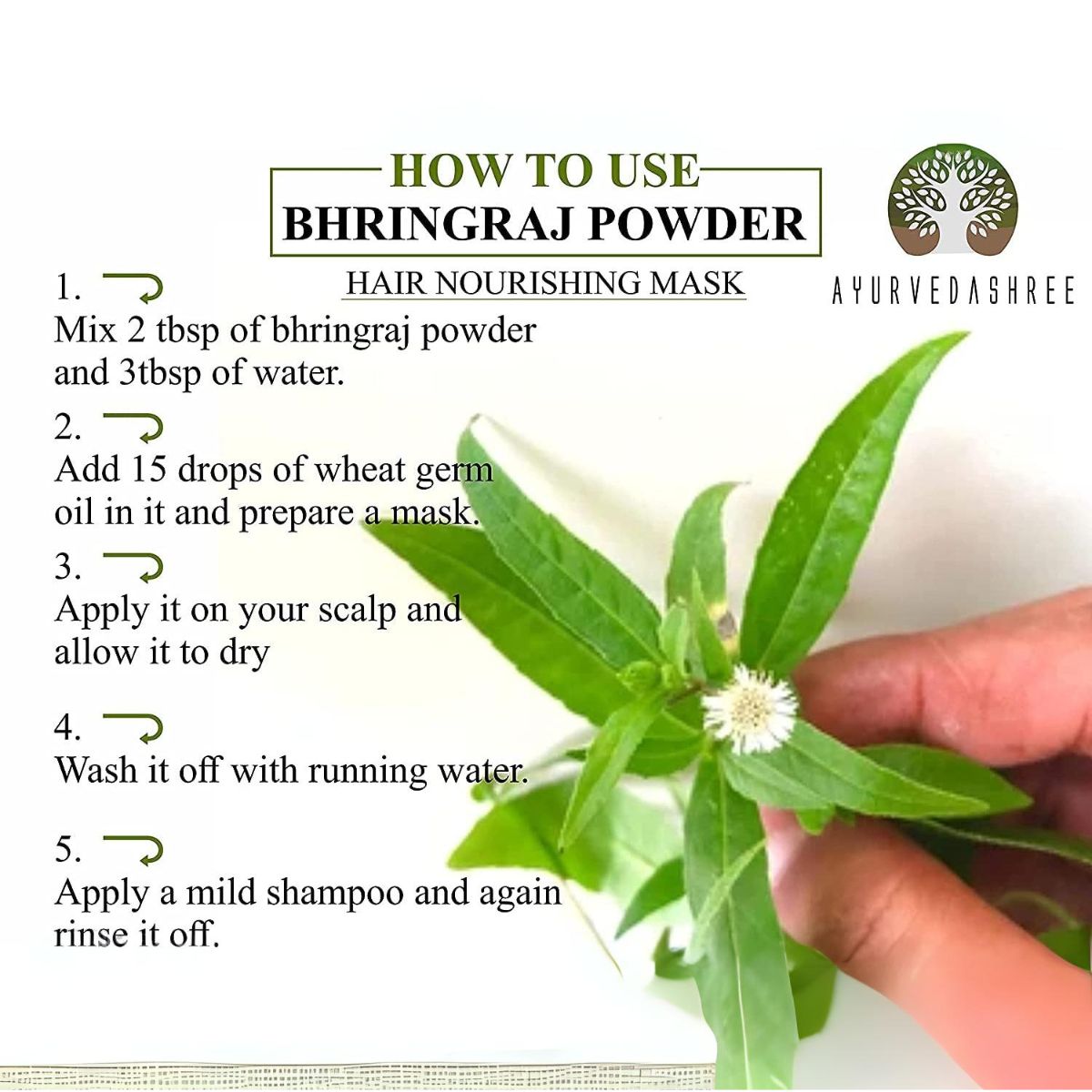 Ayurvedashree Bhringraj Powder 200 Gm I Bhringaraj Eclipta Alba Powder Promotes Healthy Hair Growth