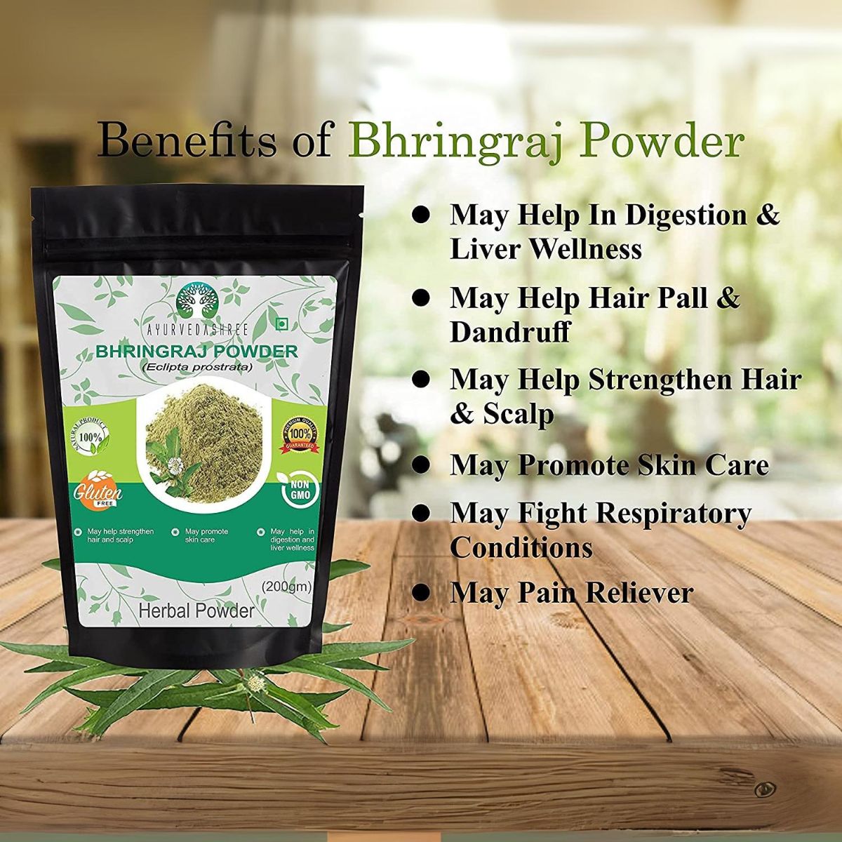 Ayurvedashree Bhringraj Powder 200 Gm I Bhringaraj Eclipta Alba Powder Promotes Healthy Hair Growth