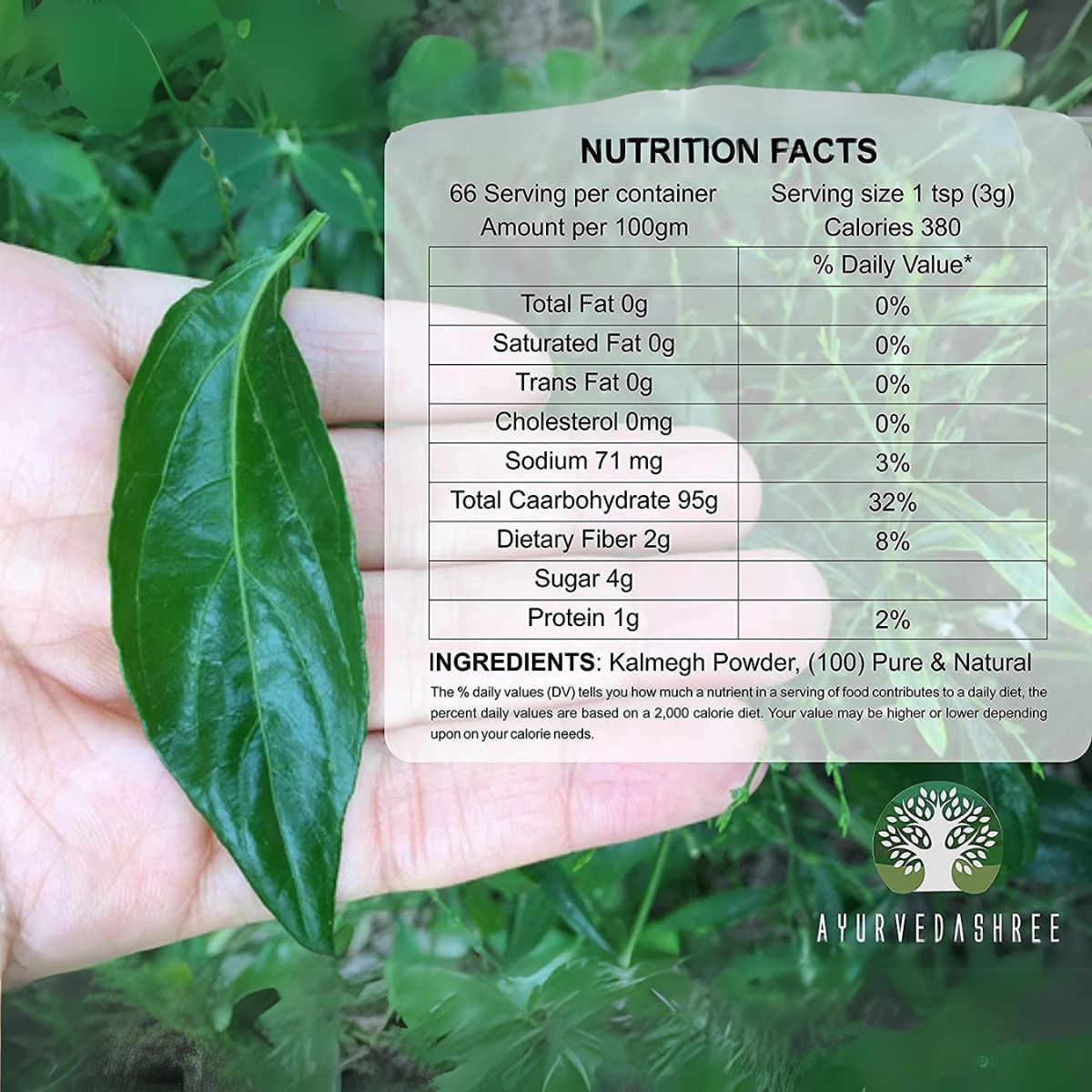 Ayurvedashree Andrographis Paniculata Powder 200 Gm I Kalmegh Powder I Bitter Herb I Non-Gmo Sustainably Sourced No Additives Or Fillers Vegan