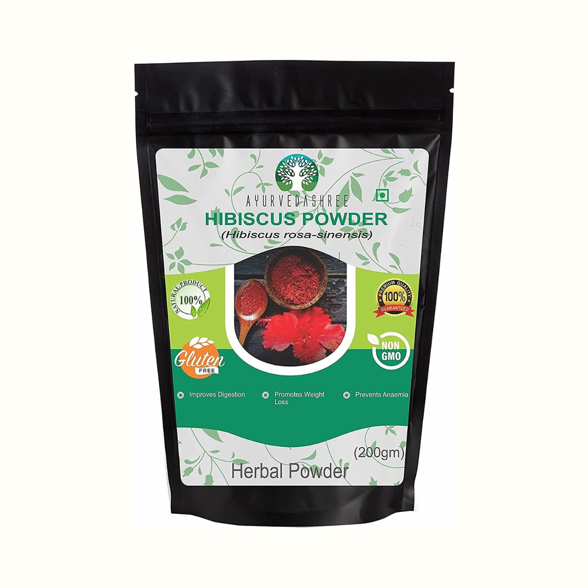 Ayurvedashree Hibiscus Flower Powder 200 Gm I Refreshing Tea I Natural Herb Hibiscus I Non Gmo I Vegan I Gmp Certified I Gluten Free