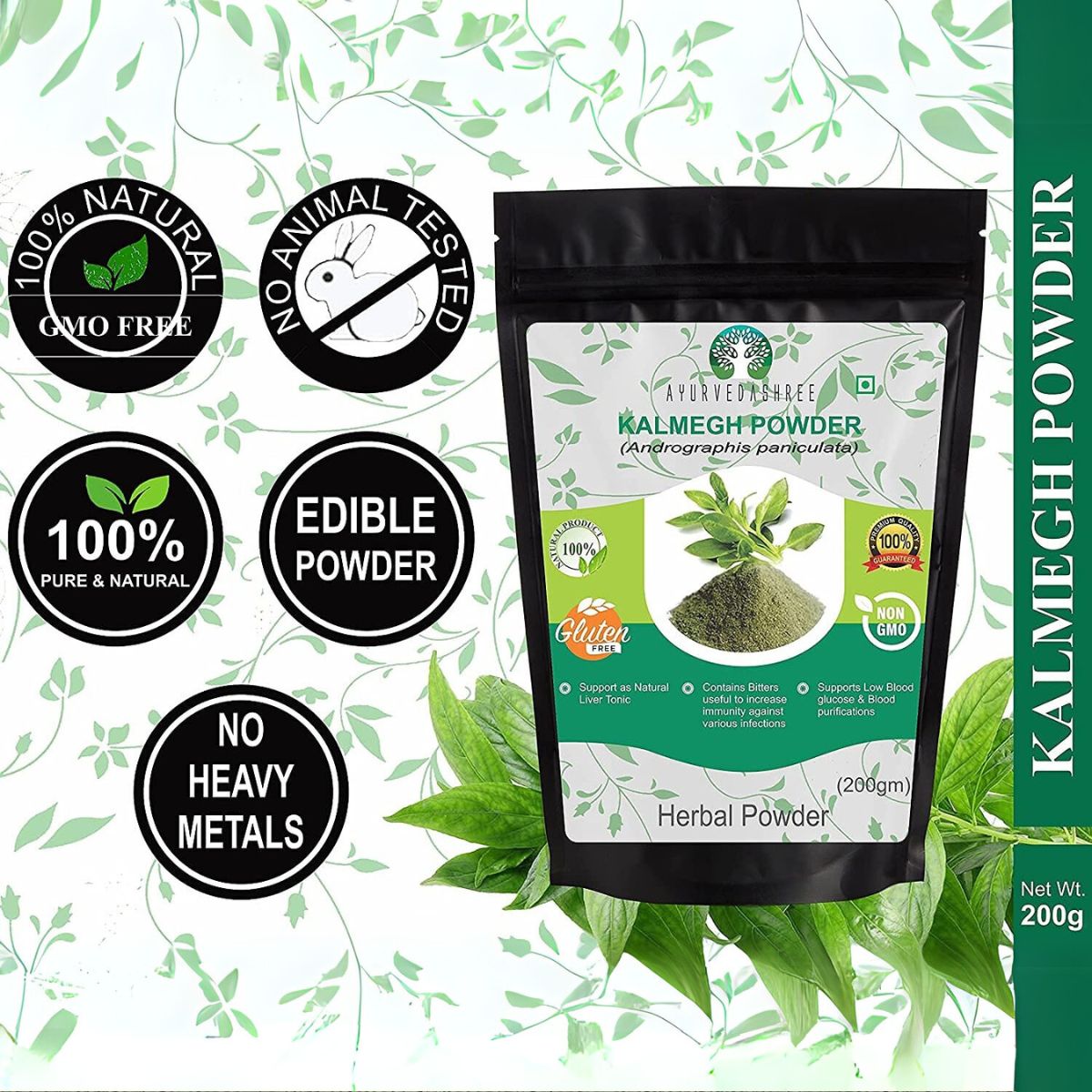 Ayurvedashree Andrographis Paniculata Powder 200 Gm I Kalmegh Powder I Bitter Herb I Non-Gmo Sustainably Sourced No Additives Or Fillers Vegan