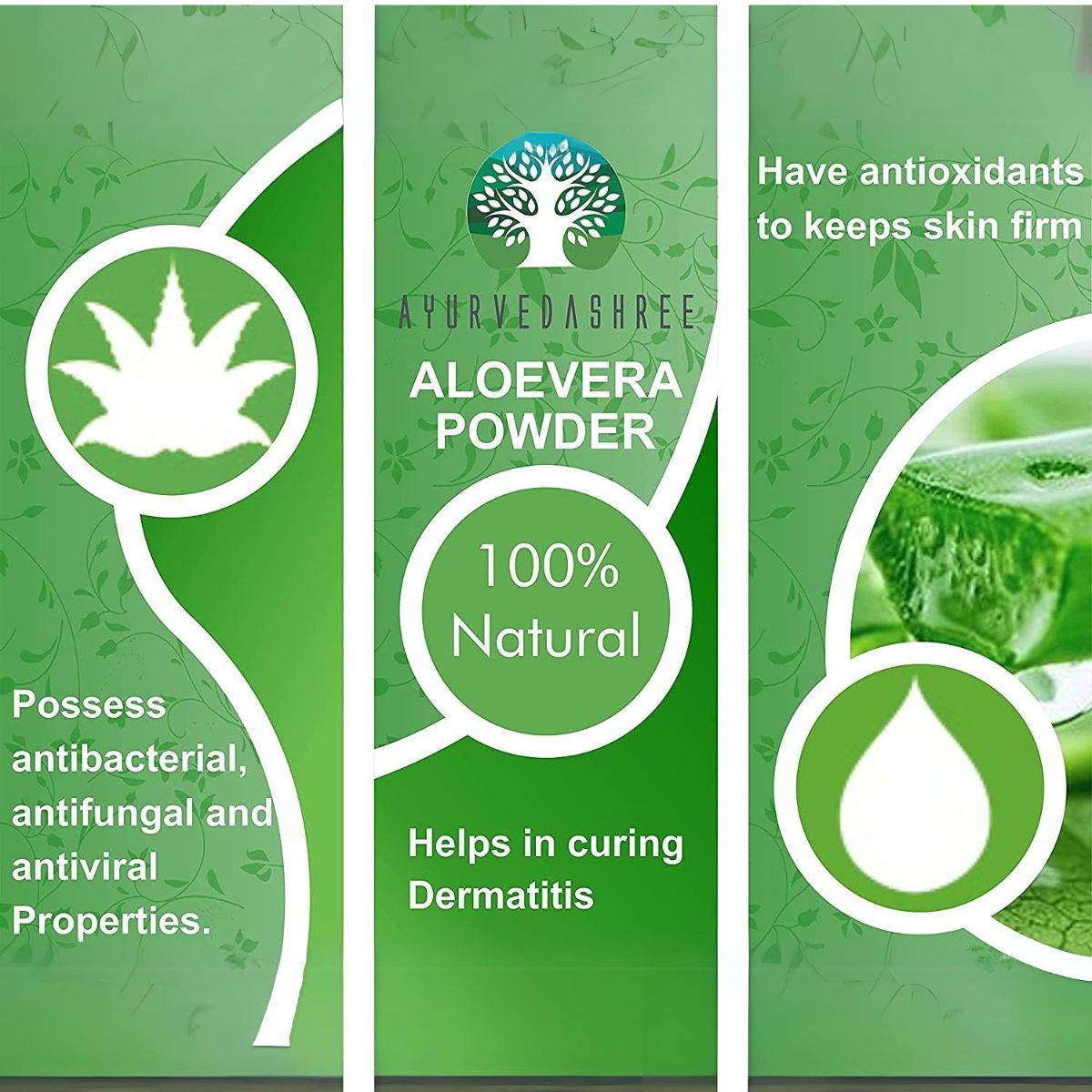 Ayurvedashree Aloe Vera Leaf Powder 200 Gram - 100% Pure & Naturally Cultivated Aloevera Powder