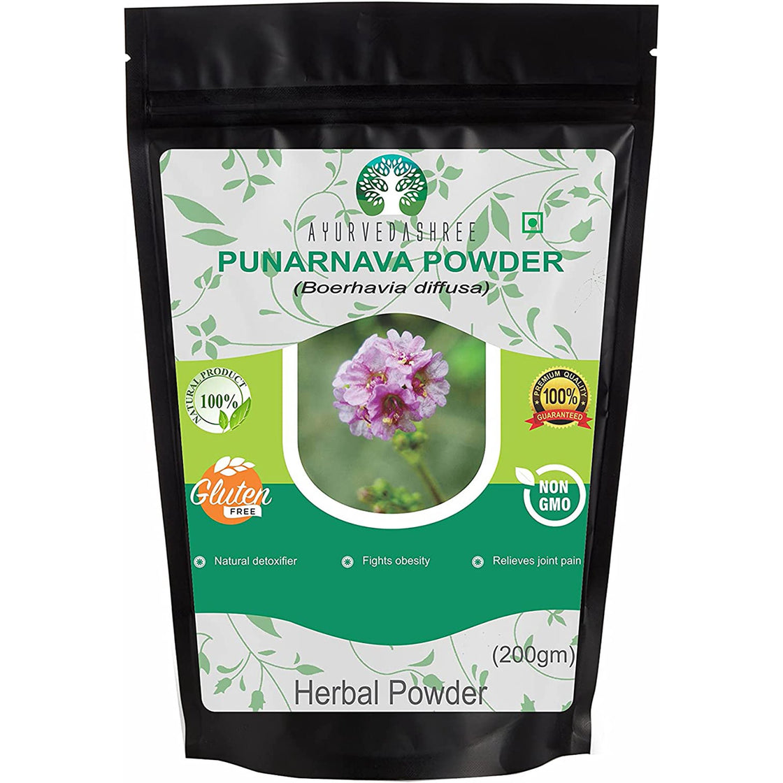 AYURVEDASHREE Punarnava Powder 200 Gm- Boerhavia diffusa - Supports Weight Management, Kidney, Liver and More, Non GMO, Vegan, Gluten Free