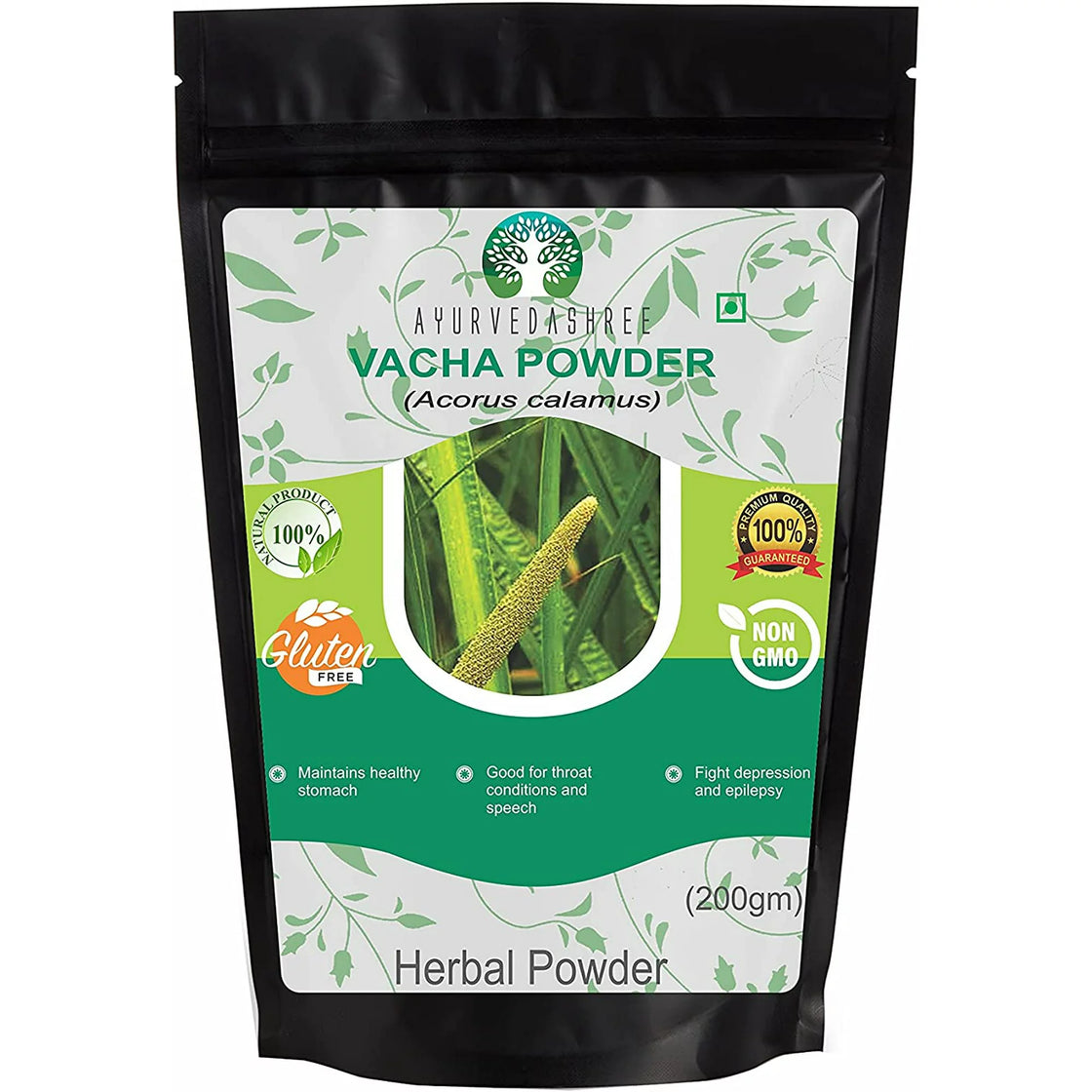 AYURVEDASHREE Vacha Powder 200 Gm . Acorus Root Powder, Sweet Flag, Vasambu.