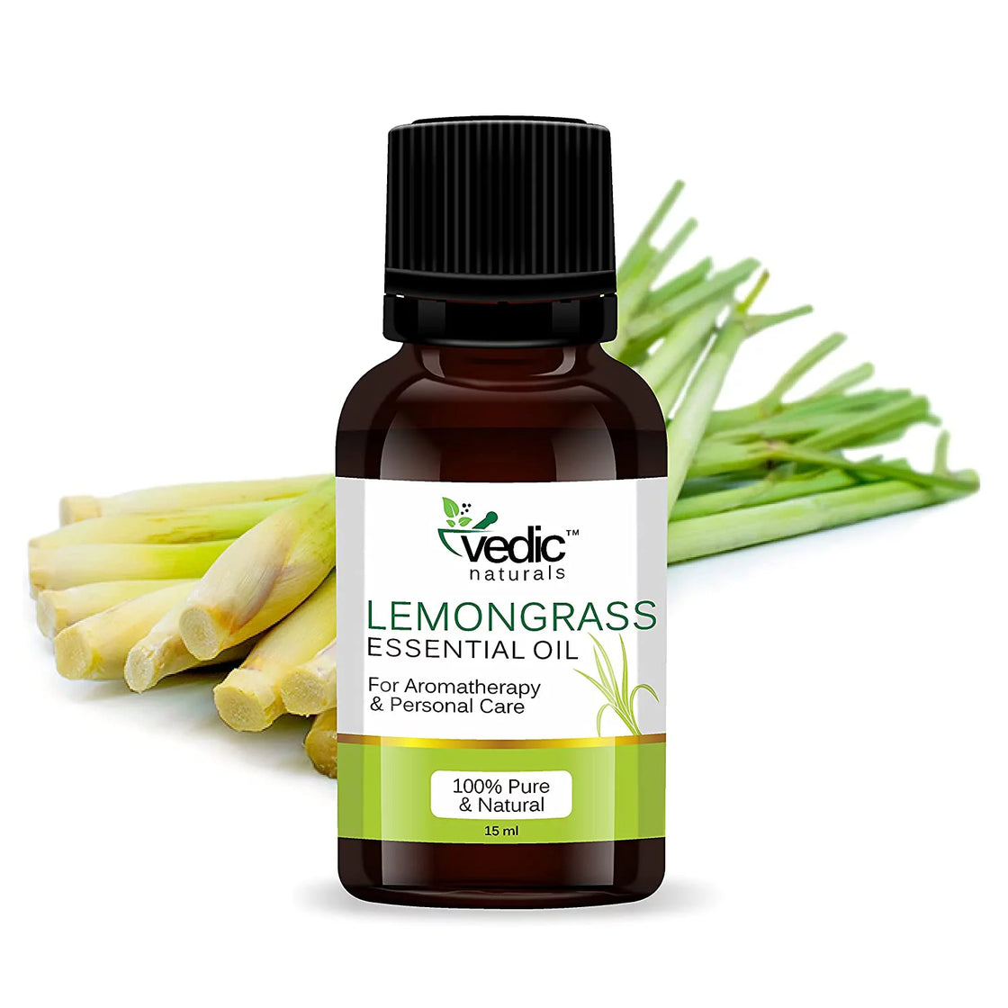 Vedic Naturals Lemongrass Essential Oil For Hair and Skin ,Aromatherapy & Personal care 100% Natural & Pure – 15 ml