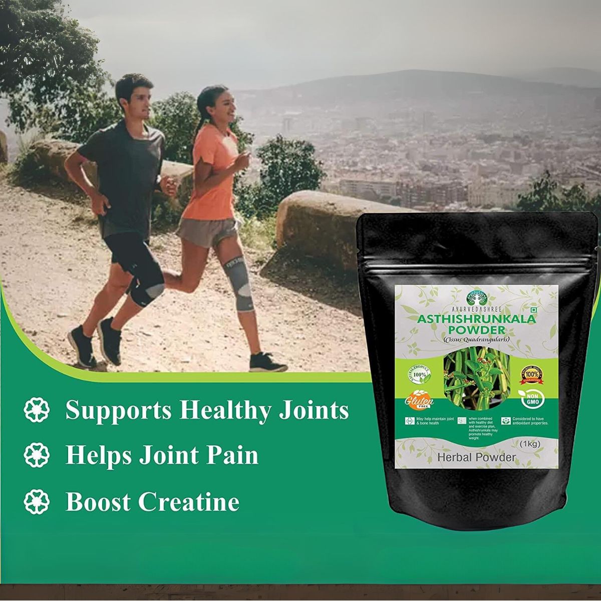 Asthishrunkala Powder Cissus Quadrangularis 1 Kg Pack | Non Gmo - Gluten Free