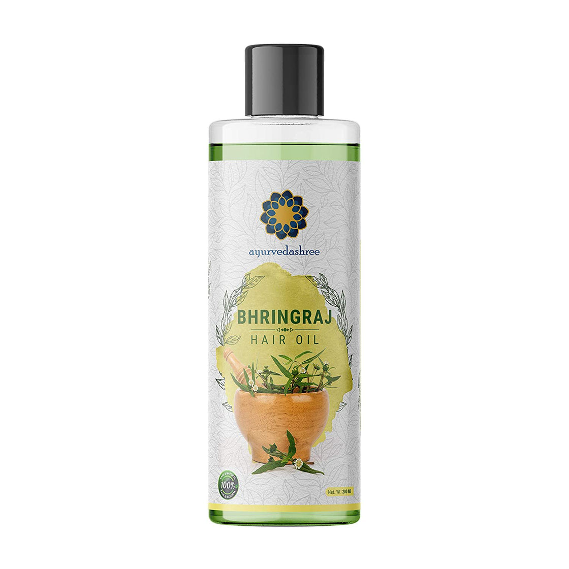 AYURVEDASHREE Bhringraj Hair Oil 6.76 fl oz., with Bhringraj Oil, Amla Extract, Kalonji Oil, Seasme Oil, Avacado Oil, Walnut Oil, Thyme Oil, Jajoba Oil, Grape Seed Oil & Coconut Oil 200 ml