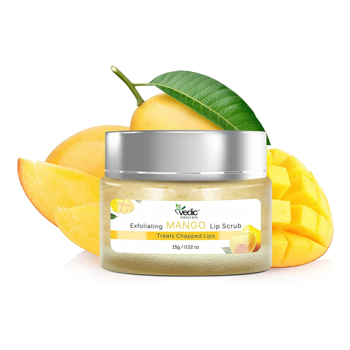 Vedic Naturals Exfoliating Mango Lip Scrub-15g . Treats Chapped Lips & Reduces Pigmentation