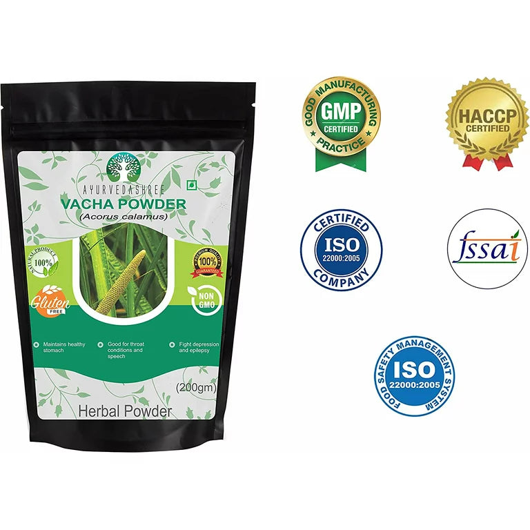 AYURVEDASHREE Vacha Powder 200 Gm . Acorus Root Powder, Sweet Flag, Vasambu.