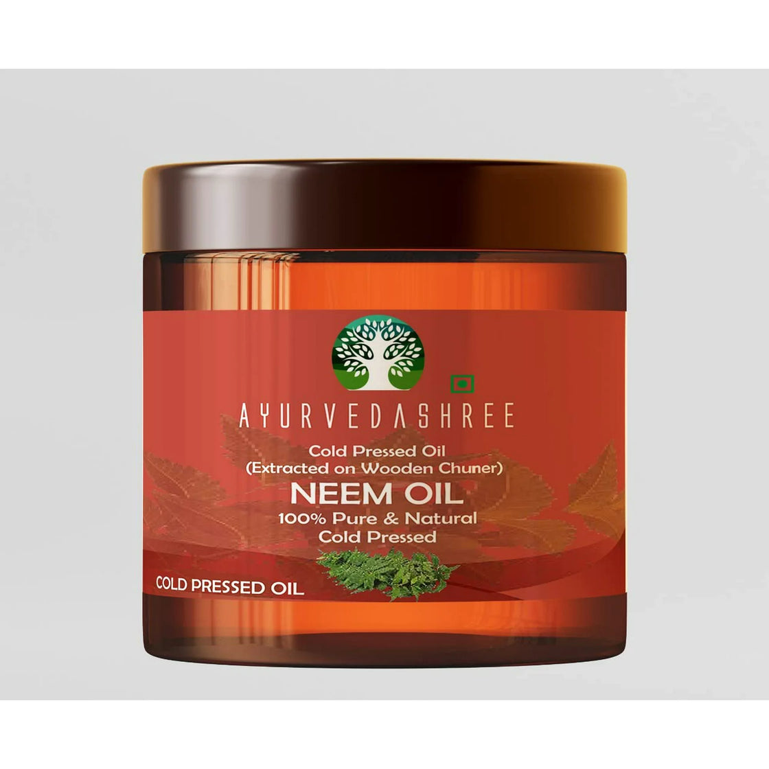 AYURVEDASHREE Cold Pressed Neem Oil 100 ML, 3.38 fl oz. | Extracted on Wooden Churner with Traditional Method to Sustain maximum nutrition, Cold-Pressed, 100% Pure & Natural