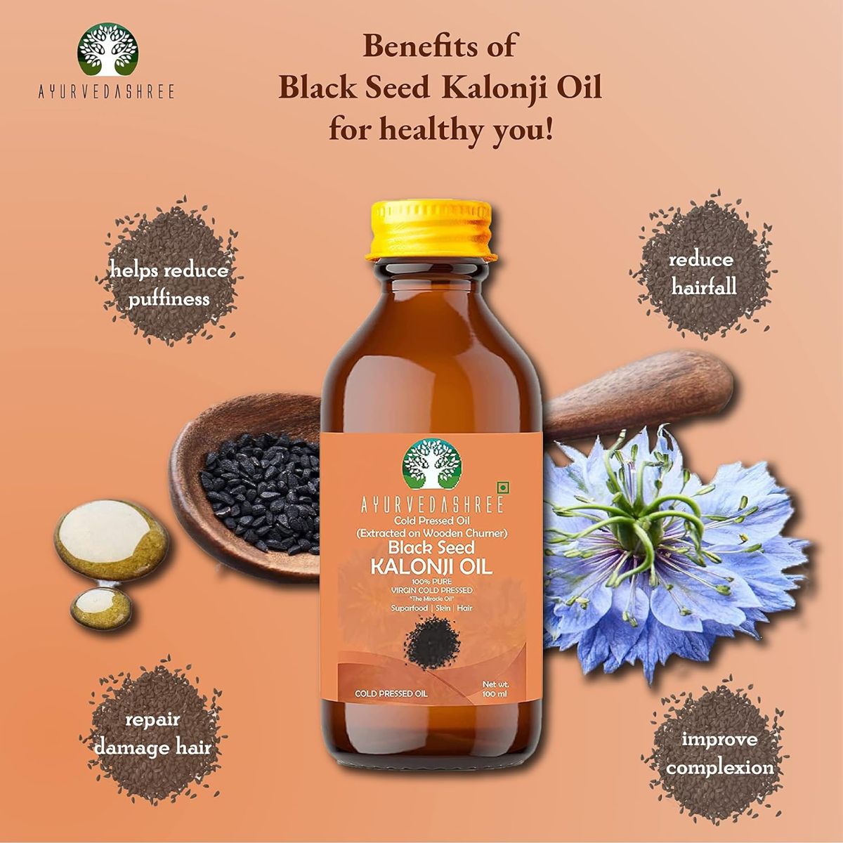 Cold Pressed Black Seed Oil, Omega 3 6 9 | Super Antioxidant & Immune Support, Joints, Digestion, Hair & Skin, 3.38 Fl Oz