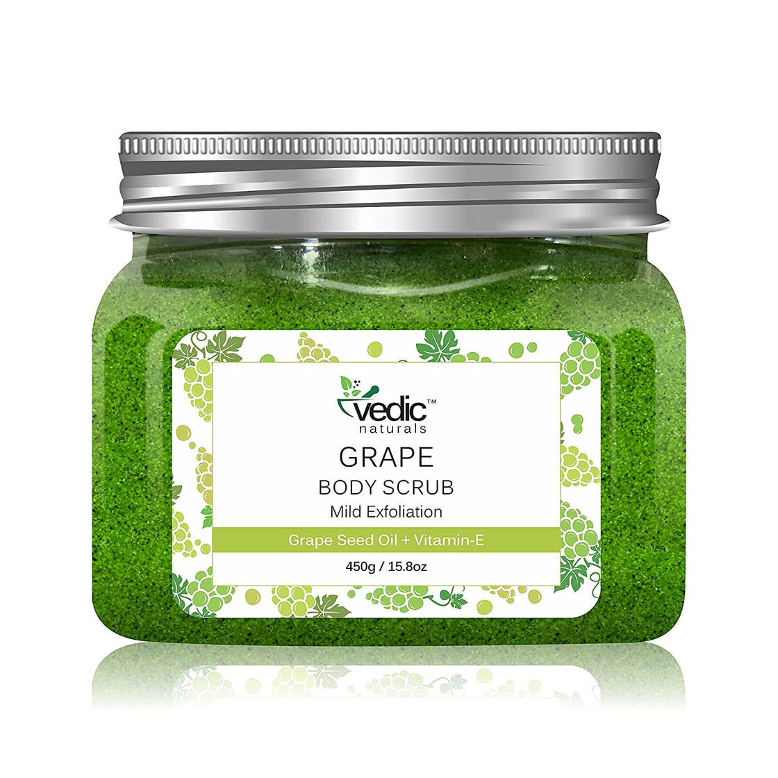 Vedic Naturals Grape Body Scrub 450gm . Tan Removal . Removes Dead Skin . Exfoliation . 100% Organic